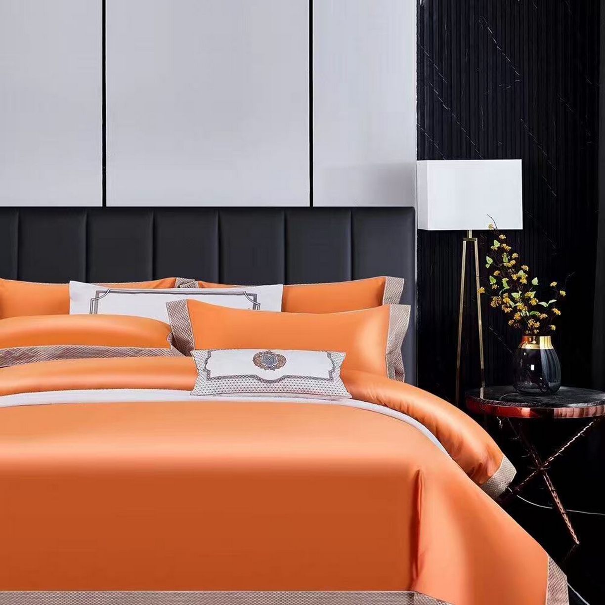 91家纺网 家纺一手货源 找家纺 （总）edra 2026新款纯棉长绒棉轻奢绣花床盖款四件套-罗马假日