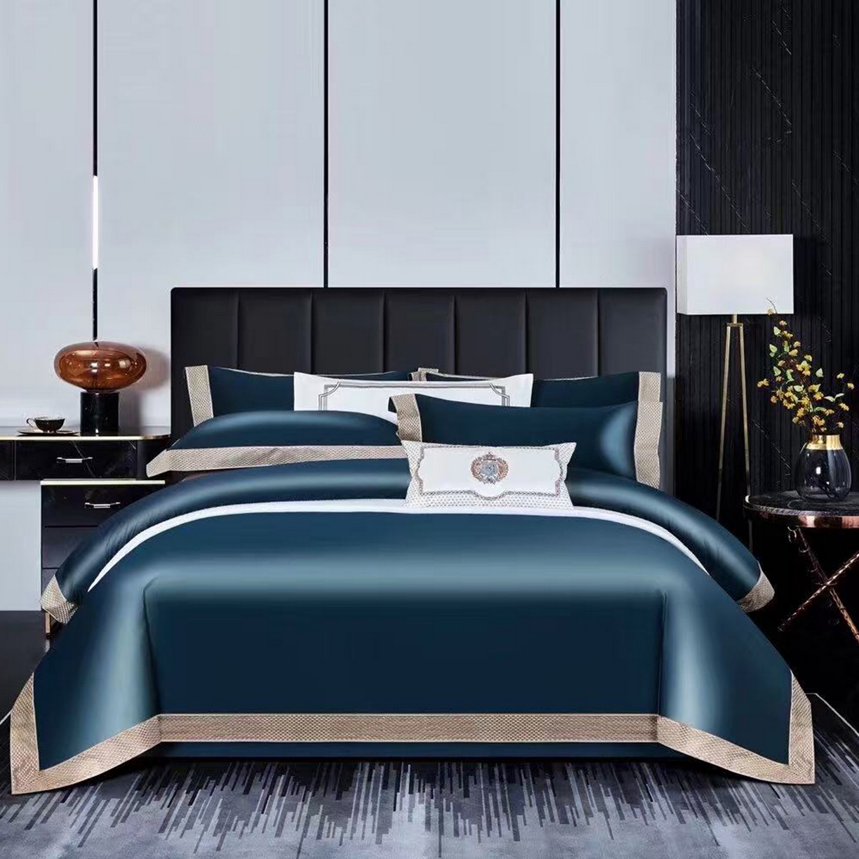 91家纺网 家纺一手货源 找家纺 （总）edra 2026新款纯棉长绒棉轻奢绣花床盖款四件套-罗马假日