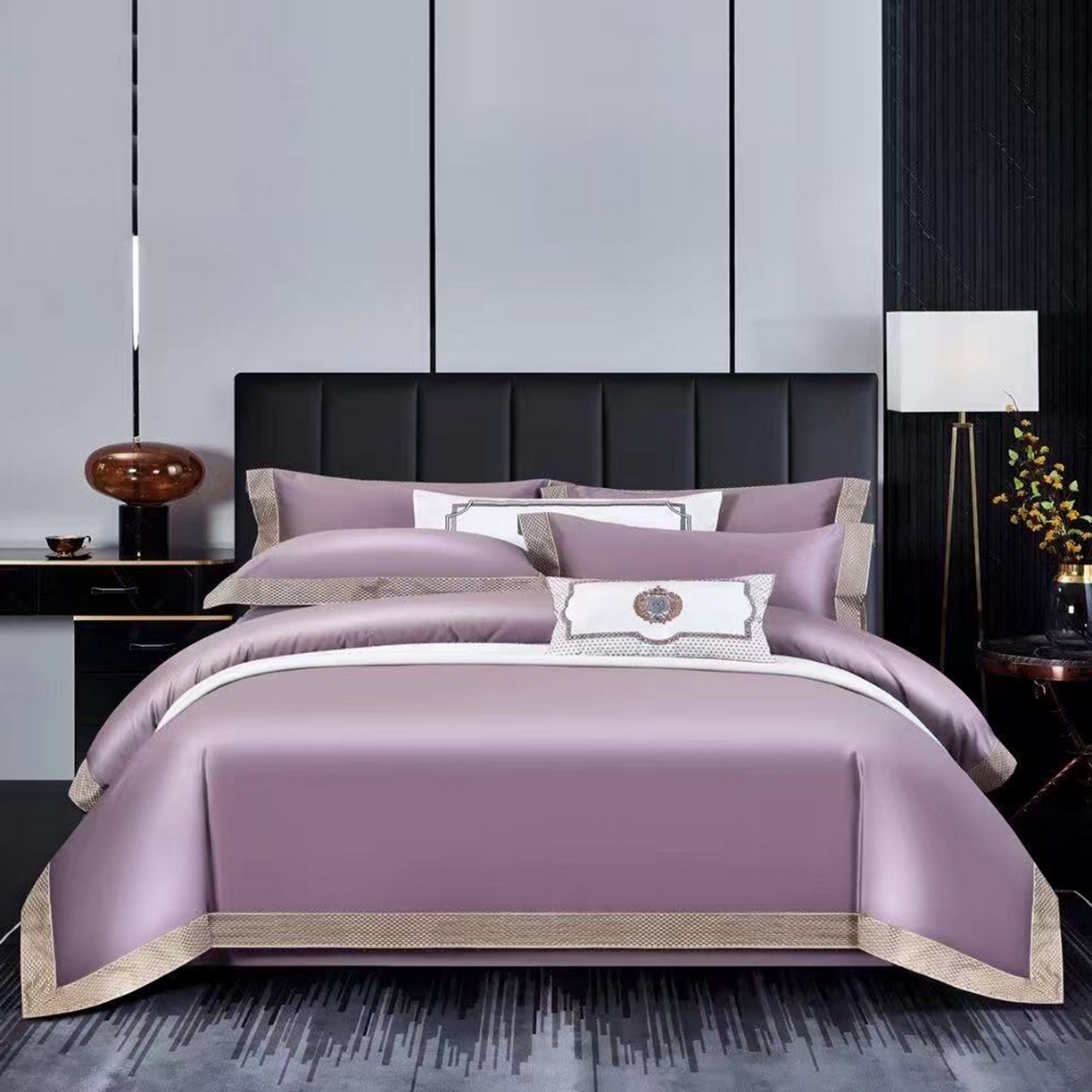 91家纺网 家纺一手货源 找家纺 （总）edra 2026新款纯棉长绒棉轻奢绣花床盖款四件套-罗马假日