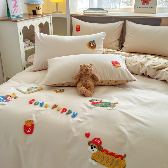 91家纺网 家纺一手货源 找家纺 如意朵 2026新款全棉纯棉毛巾绣四件套（第二批） 小伙伴