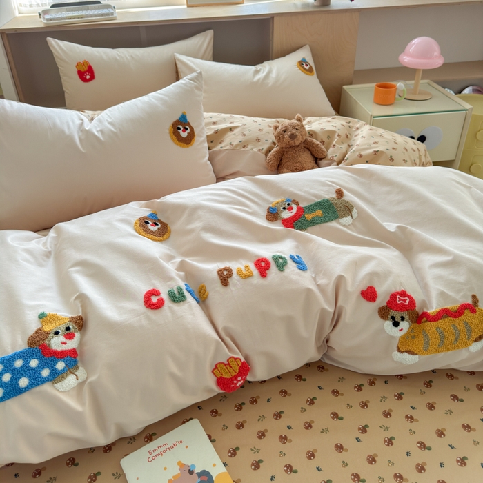 91家纺网 家纺一手货源 找家纺 如意朵 2026新款全棉纯棉毛巾绣四件套（第二批） 小伙伴