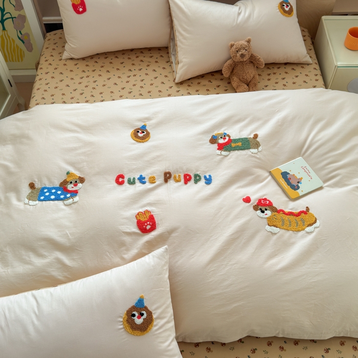 91家纺网 家纺一手货源 找家纺 如意朵 2026新款全棉纯棉毛巾绣四件套（第二批） 小伙伴