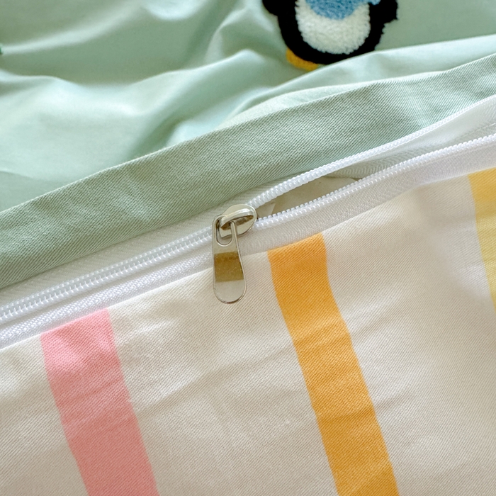 91家纺网 家纺一手货源 找家纺 如意朵 2026新款全棉纯棉毛巾绣四件套（第二批） 小企鹅