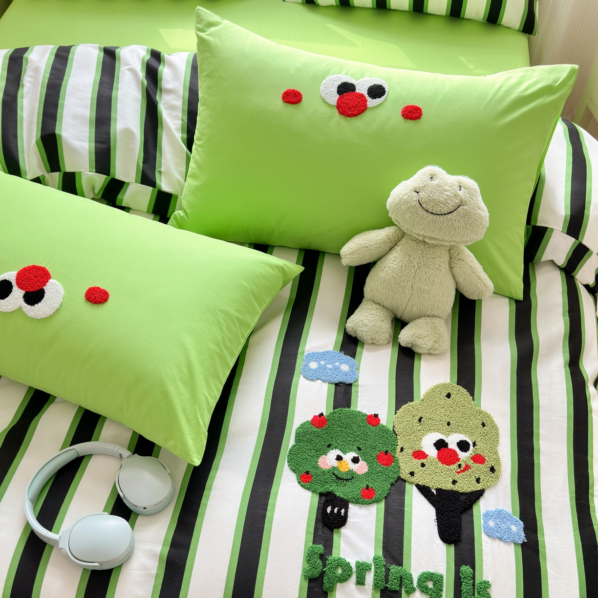 91家纺网 家纺一手货源 找家纺 如意朵 2026新款全棉纯棉毛巾绣四件套（第二批） 许愿树