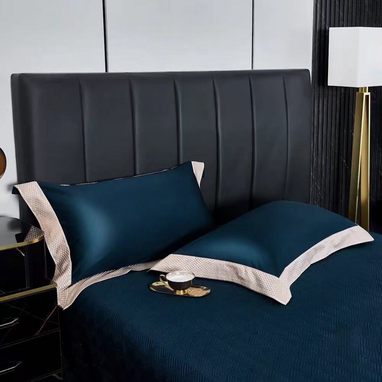 91家纺网 家纺一手货源 找家纺 edra 2026新款纯棉长绒棉轻奢绣花床盖款四件套-罗马假日 罗马假日-蓝