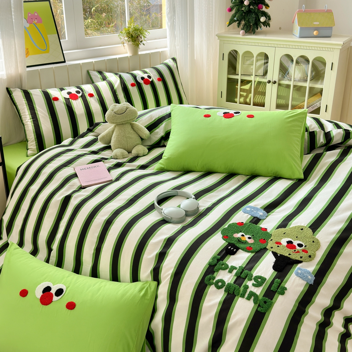 91家纺网 家纺一手货源 找家纺 如意朵 2026新款全棉纯棉毛巾绣四件套（第二批） 许愿树