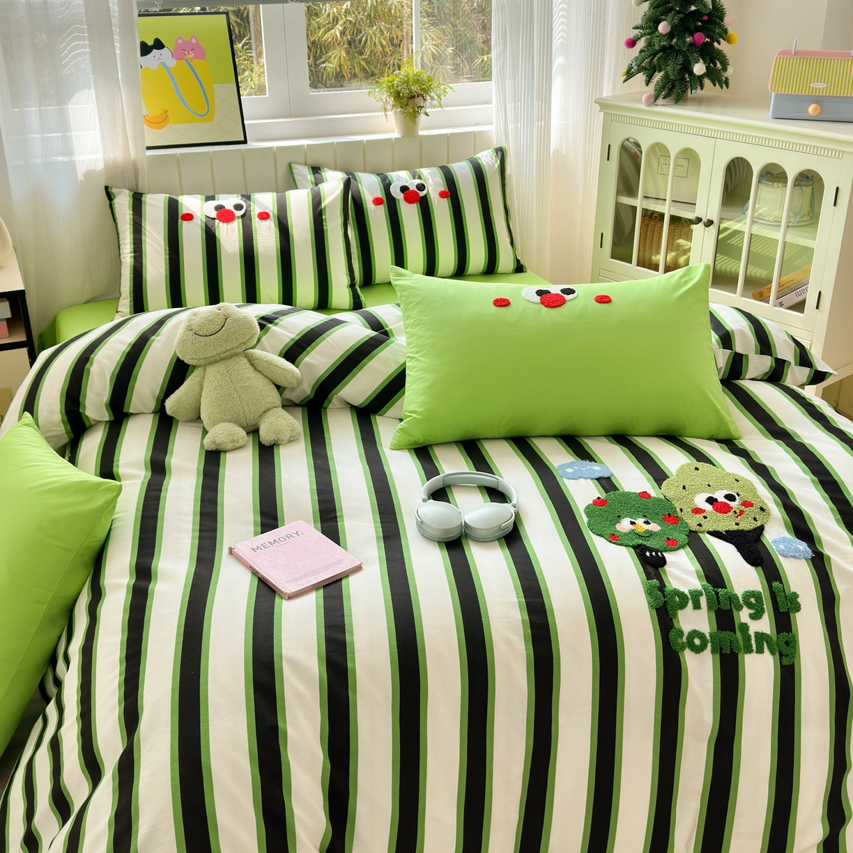 91家纺网 家纺一手货源 找家纺 如意朵 2026新款全棉纯棉毛巾绣四件套（第二批） 许愿树