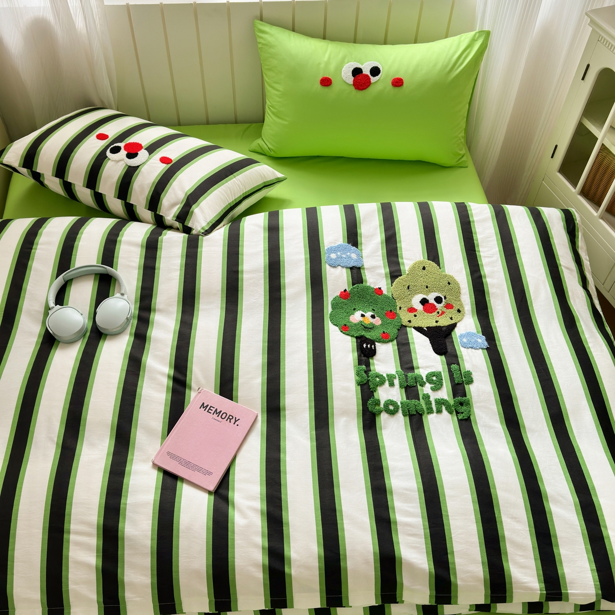 91家纺网 家纺一手货源 找家纺 如意朵 2026新款全棉纯棉毛巾绣四件套（第二批） 许愿树