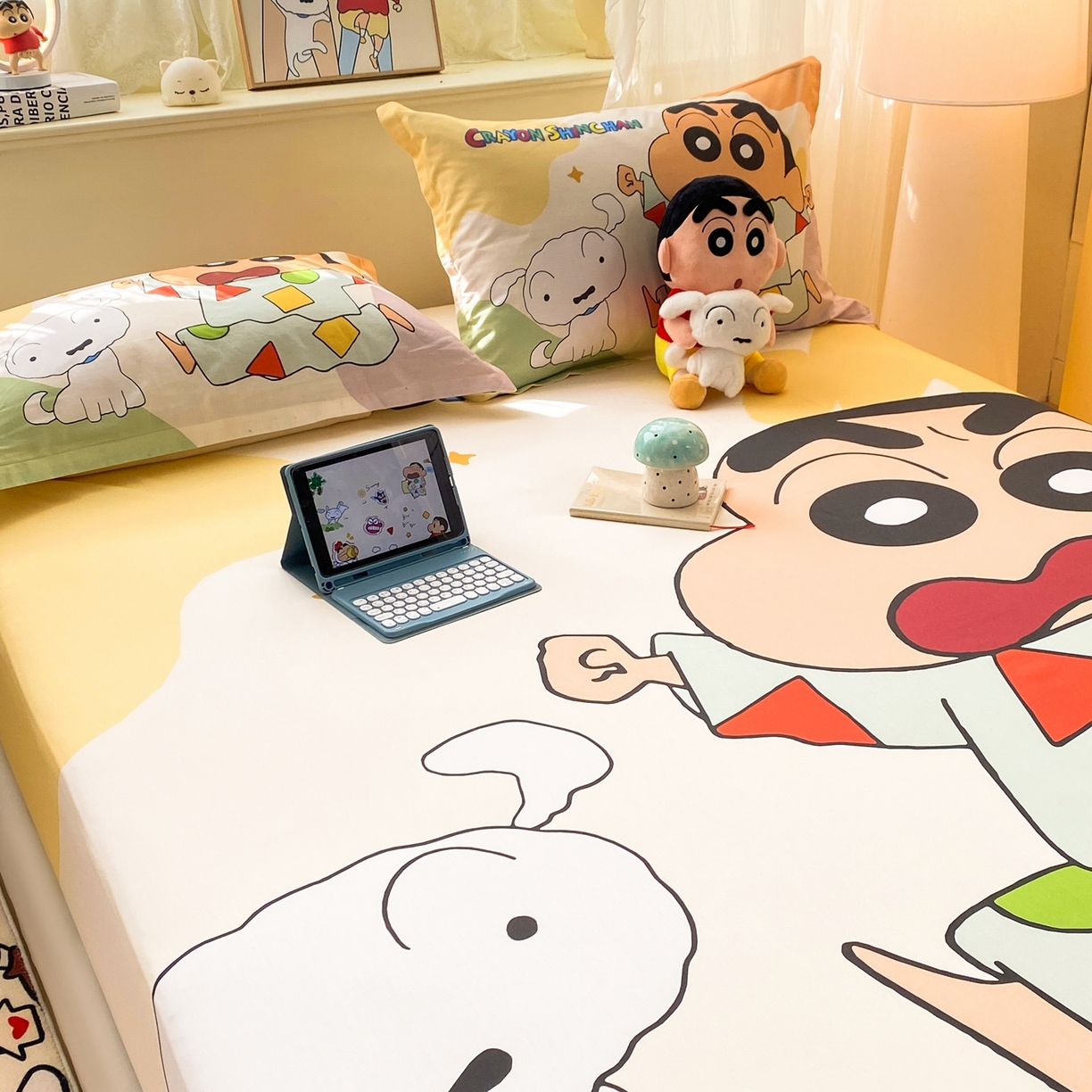 91家纺网 家纺一手货源 找家纺 博雅 2026新款蜡笔小新正版授权全棉纯棉大版床笠单件床笠单品单床笠 大版-睡衣小新