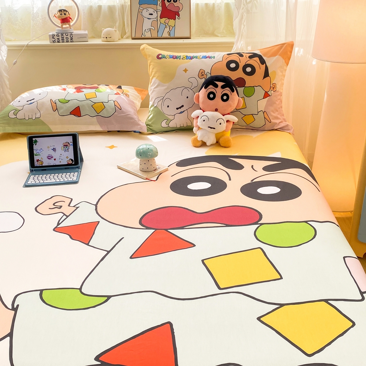 91家纺网 家纺一手货源 找家纺 博雅 2026新款蜡笔小新正版授权全棉纯棉大版床笠单件床笠单品单床笠 大版-睡衣小新