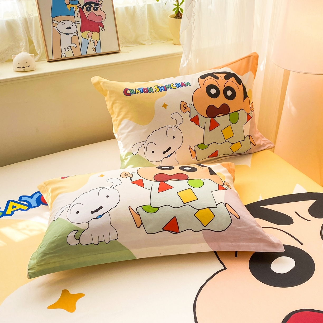 91家纺网 家纺一手货源 找家纺 博雅 2026新款蜡笔小新正版授权全棉纯棉大版床笠单件床笠单品单床笠 大版-睡衣小新