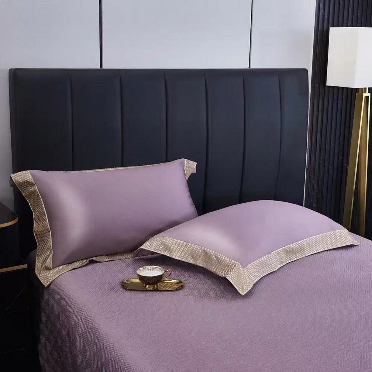 91家纺网 家纺一手货源 找家纺 edra 2026新款纯棉长绒棉轻奢绣花床盖款四件套-罗马假日 罗马假日-紫