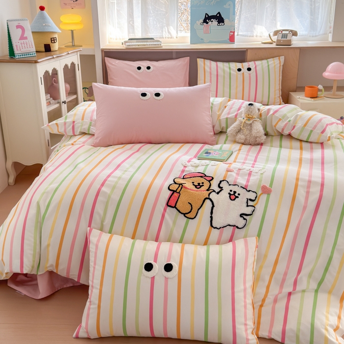 91家纺网 家纺一手货源 找家纺 如意朵 2026新款全棉纯棉毛巾绣四件套（第二批） 一起嗨