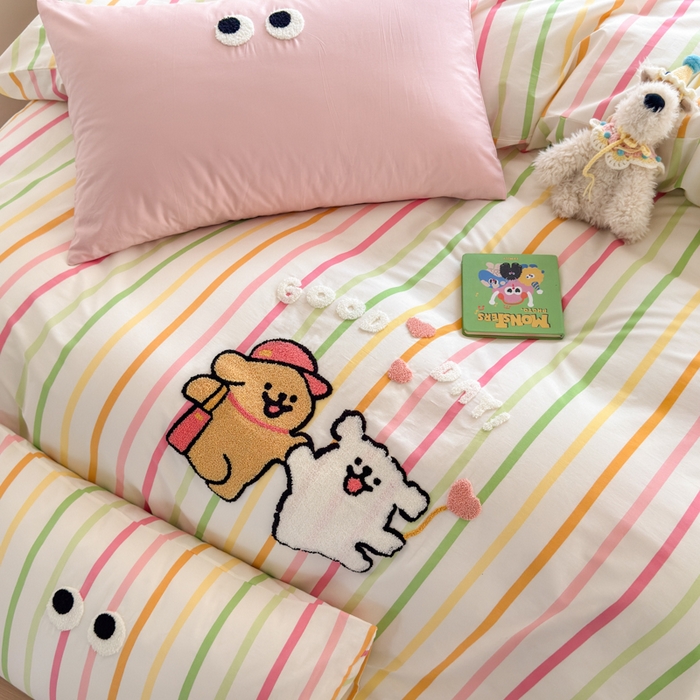 91家纺网 家纺一手货源 找家纺 如意朵 2026新款全棉纯棉毛巾绣四件套（第二批） 一起嗨