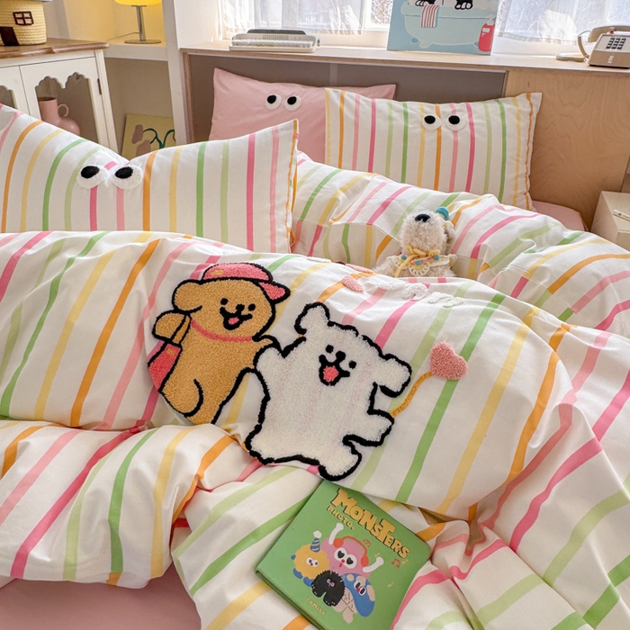 91家纺网 家纺一手货源 找家纺 如意朵 2026新款全棉纯棉毛巾绣四件套（第二批） 一起嗨