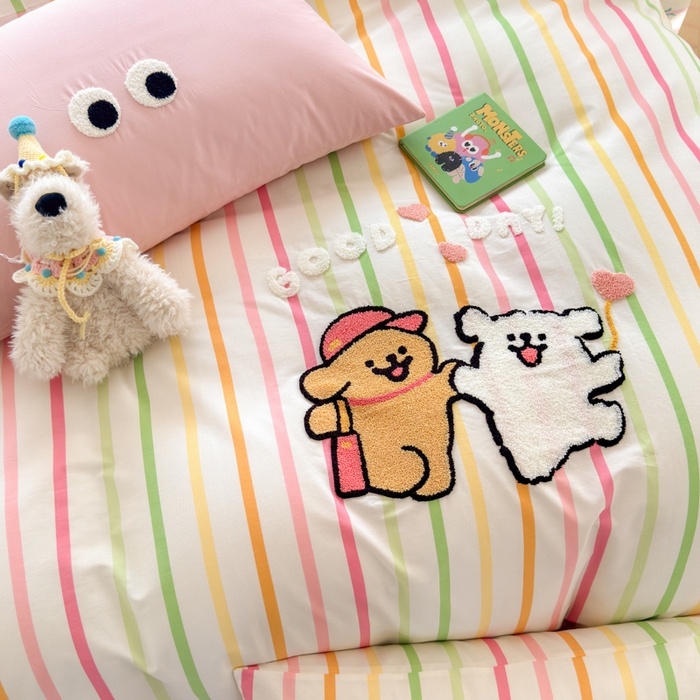 91家纺网 家纺一手货源 找家纺 如意朵 2026新款全棉纯棉毛巾绣四件套（第二批） 一起嗨