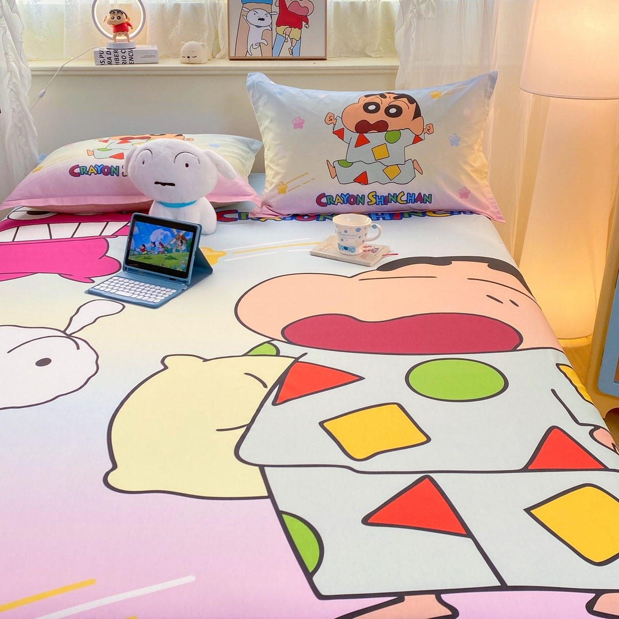 91家纺网 家纺一手货源 找家纺 博雅 2026新款蜡笔小新正版授权全棉纯棉大版床笠单件床笠单品单床笠 大版-贪睡小新