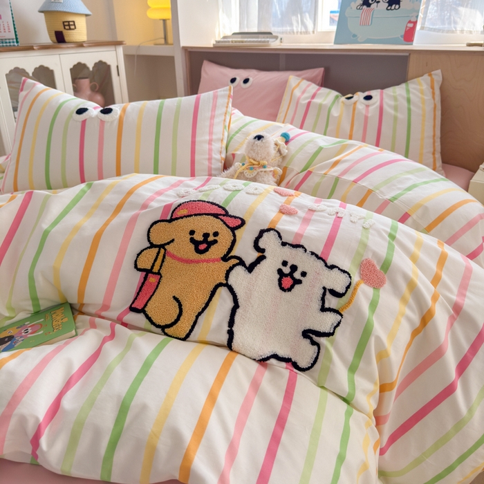 91家纺网 家纺一手货源 找家纺 如意朵 2026新款全棉纯棉毛巾绣四件套（第二批） 一起嗨