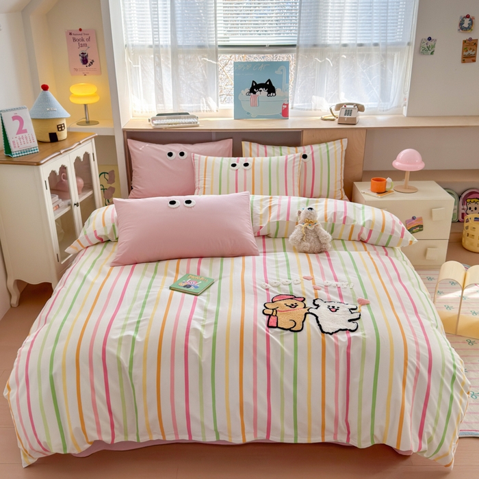 91家纺网 家纺一手货源 找家纺 如意朵 2026新款全棉纯棉毛巾绣四件套（第二批） 一起嗨