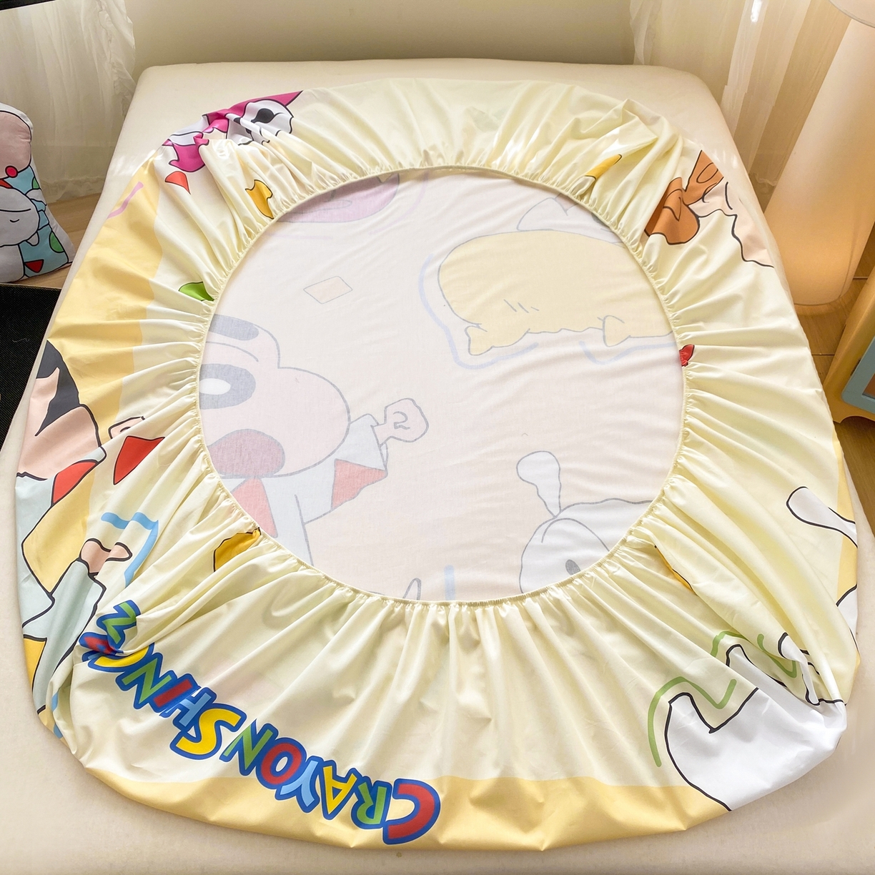 91家纺网 家纺一手货源 找家纺 博雅 2026新款蜡笔小新正版授权全棉纯棉大版床笠单件床笠单品单床笠 大版-童趣小新