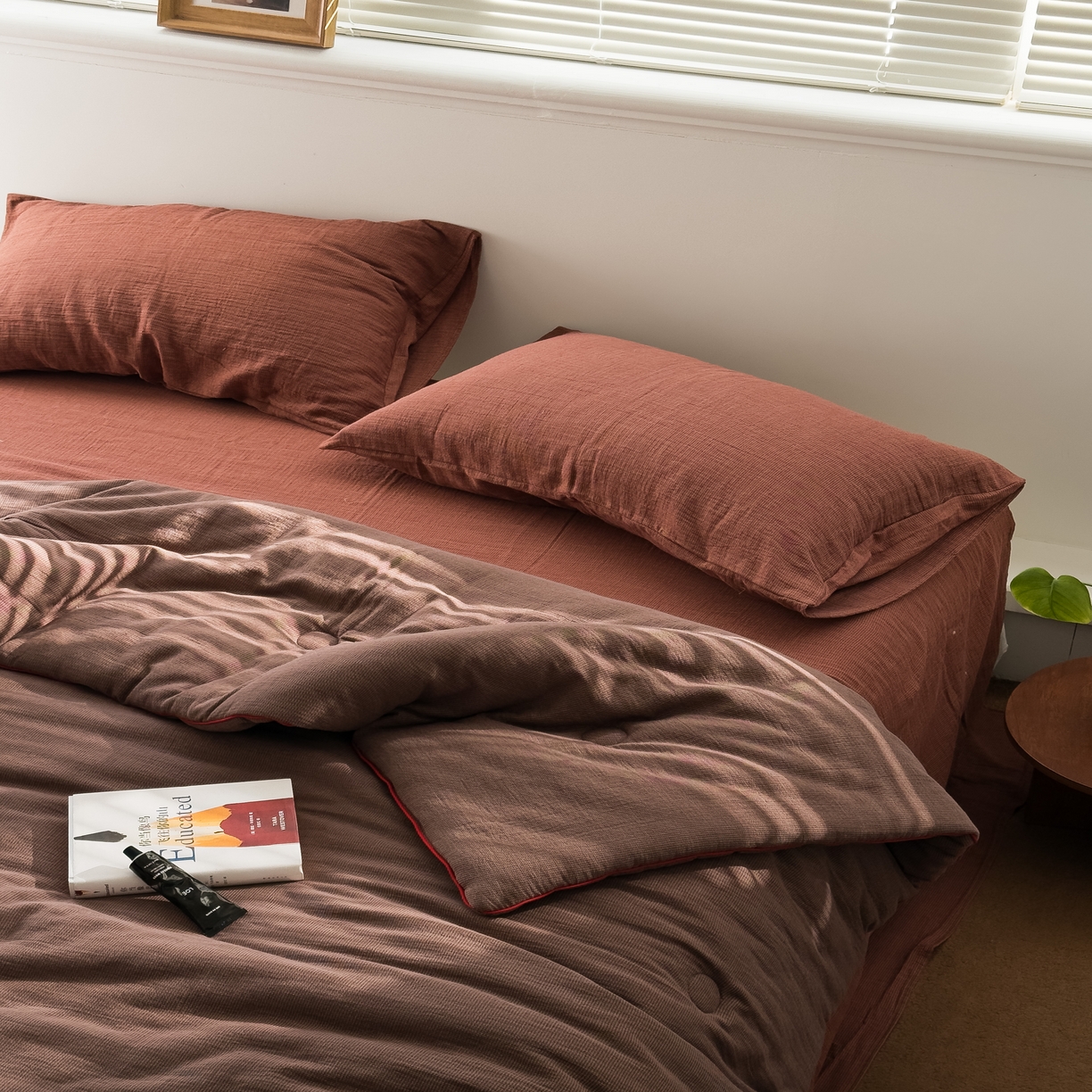 91家纺网 家纺一手货源 找家纺 棉小二 2026新款全棉大豆纤维冬被春秋被 千鸟格 咖