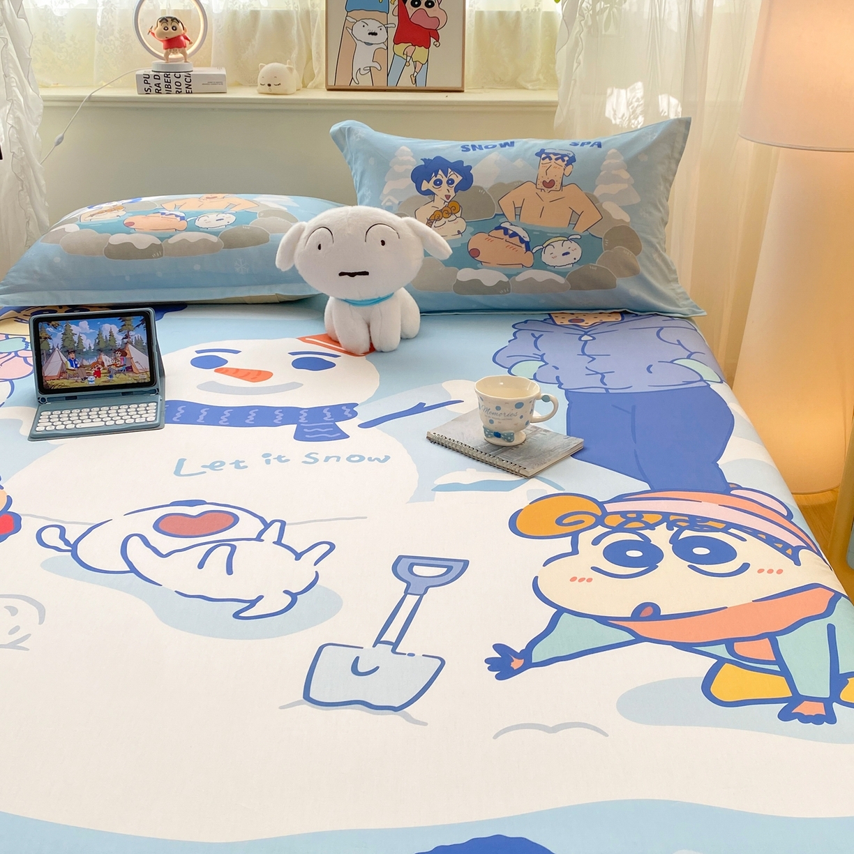 91家纺网 家纺一手货源 找家纺 博雅 2026新款蜡笔小新正版授权全棉纯棉大版床笠单件床笠单品单床笠 大版-顽皮冬日小新