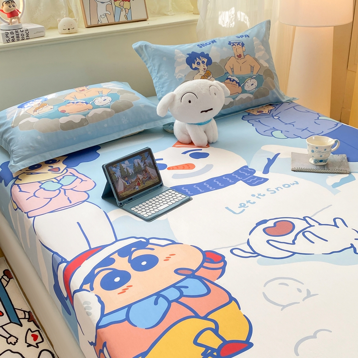 91家纺网 家纺一手货源 找家纺 博雅 2026新款蜡笔小新正版授权全棉纯棉大版床笠单件床笠单品单床笠 大版-顽皮冬日小新