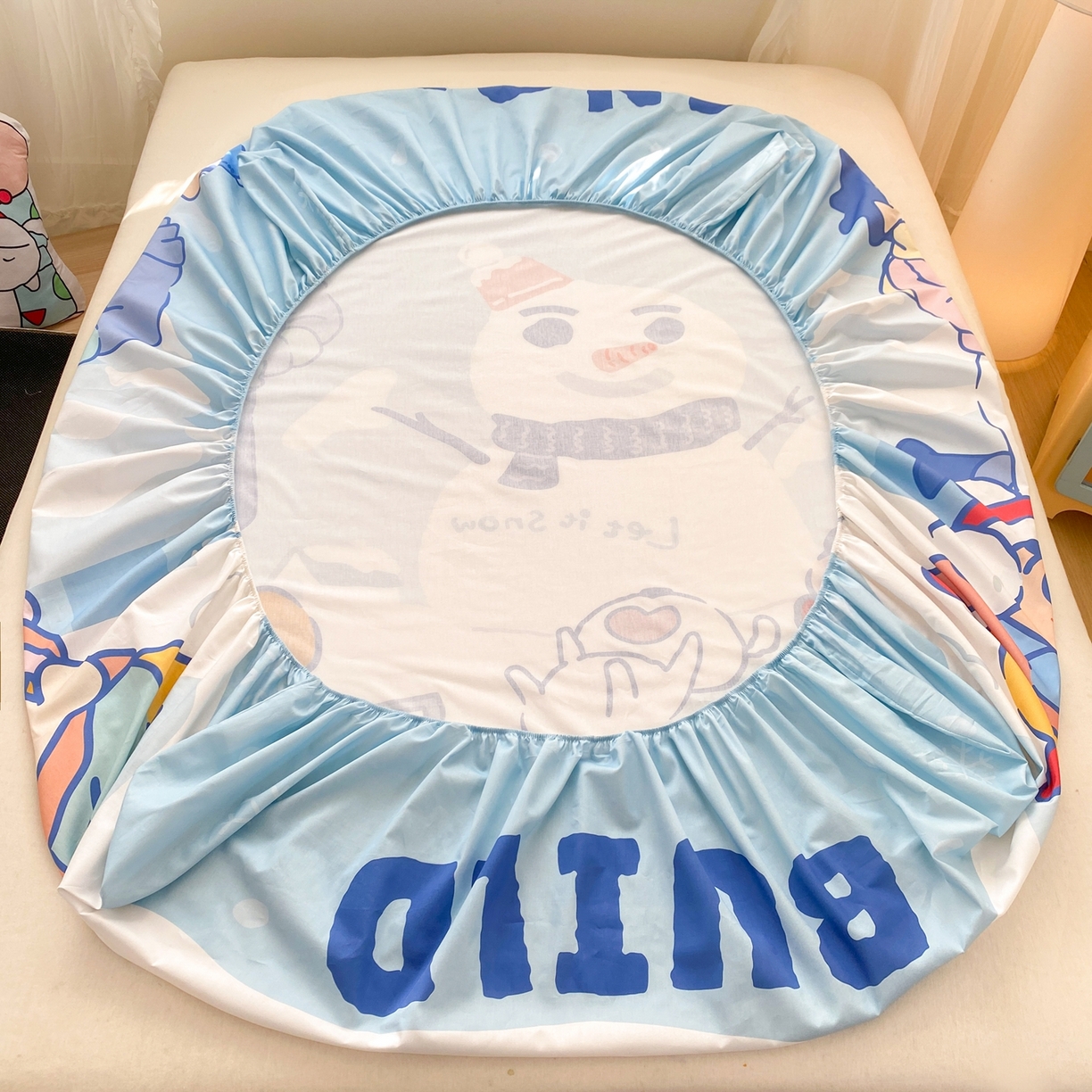 91家纺网 家纺一手货源 找家纺 博雅 2026新款蜡笔小新正版授权全棉纯棉大版床笠单件床笠单品单床笠 大版-顽皮冬日小新