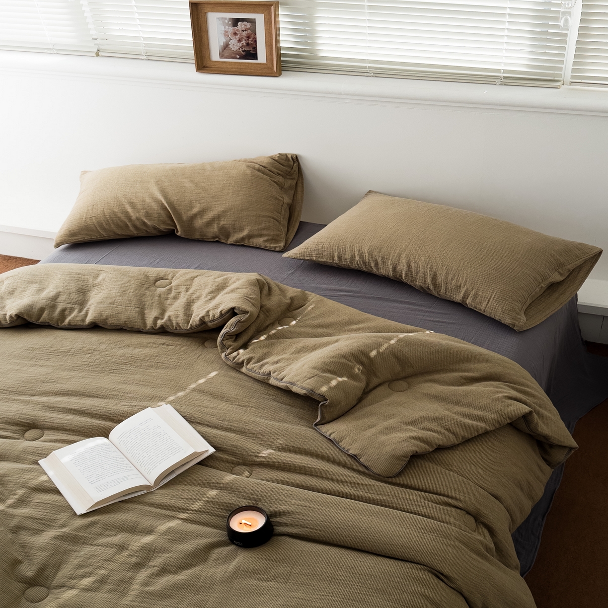 91家纺网 家纺一手货源 找家纺 棉小二 2026新款全棉大豆纤维冬被春秋被 千鸟格 绿