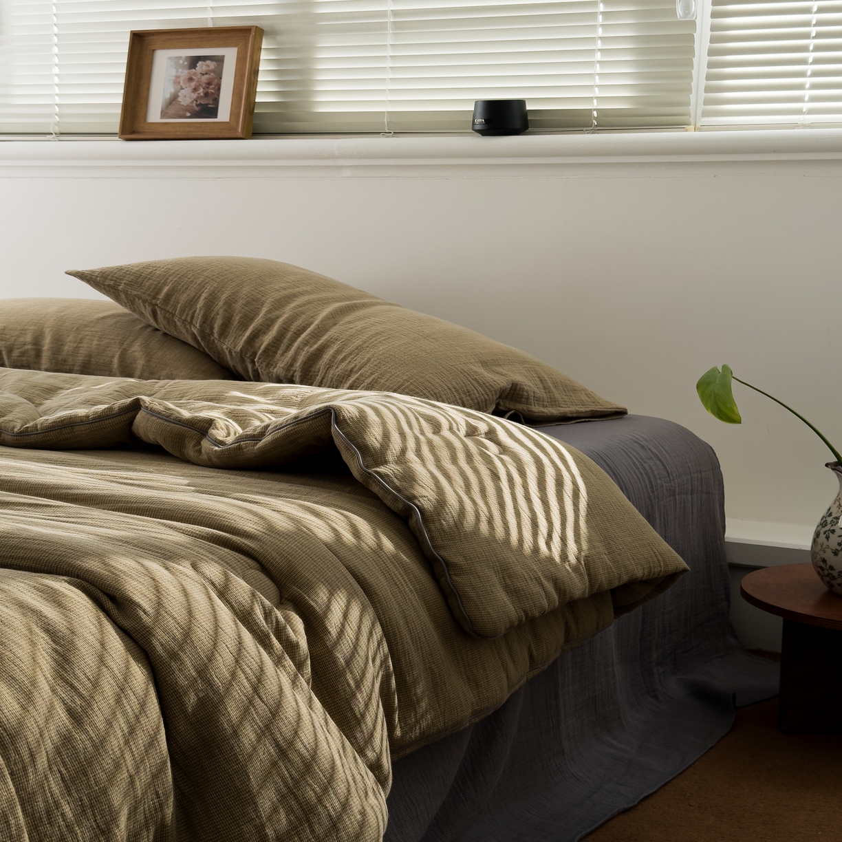 91家纺网 家纺一手货源 找家纺 棉小二 2026新款全棉大豆纤维冬被春秋被 千鸟格 绿