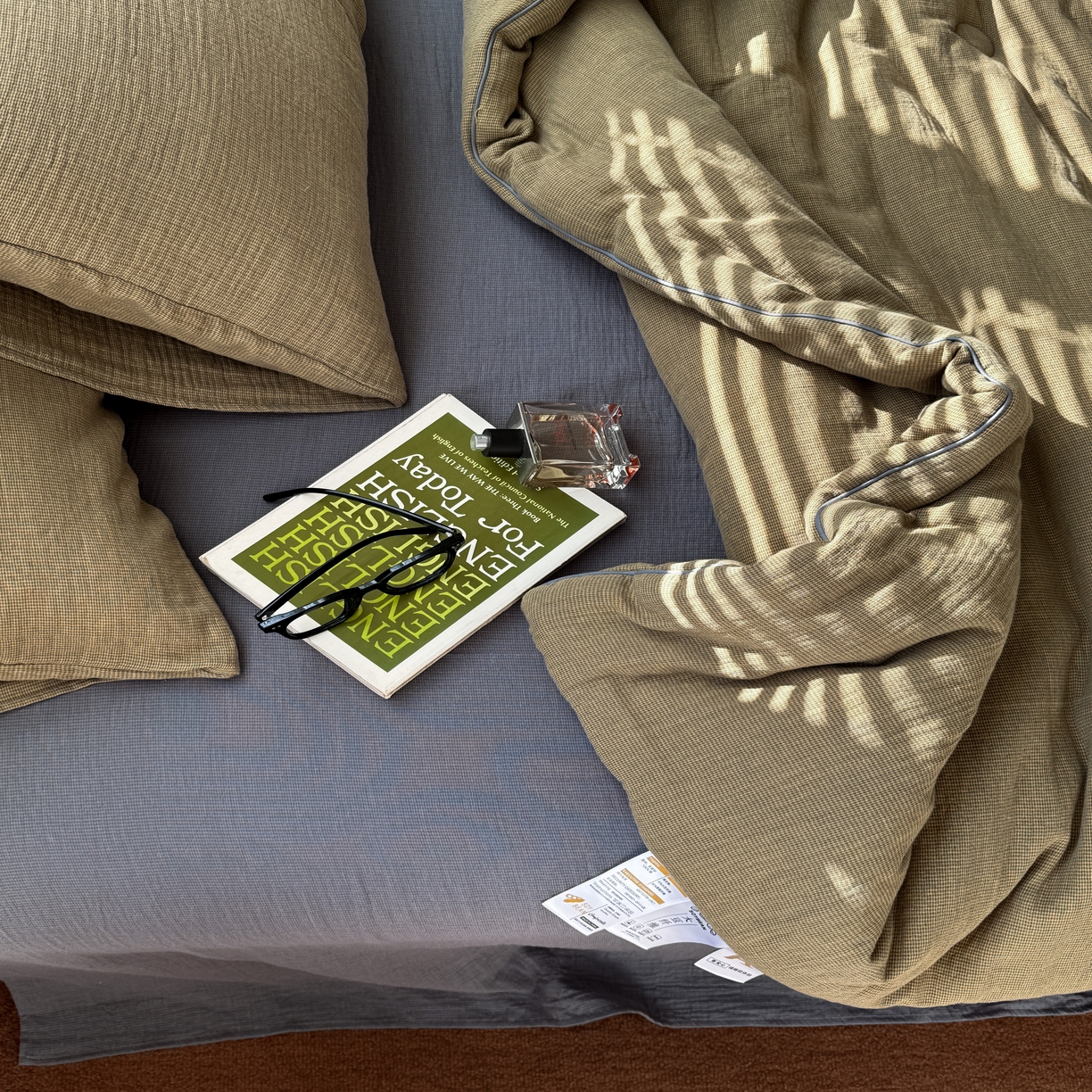 91家纺网 家纺一手货源 找家纺 棉小二 2026新款全棉大豆纤维冬被春秋被 千鸟格 绿