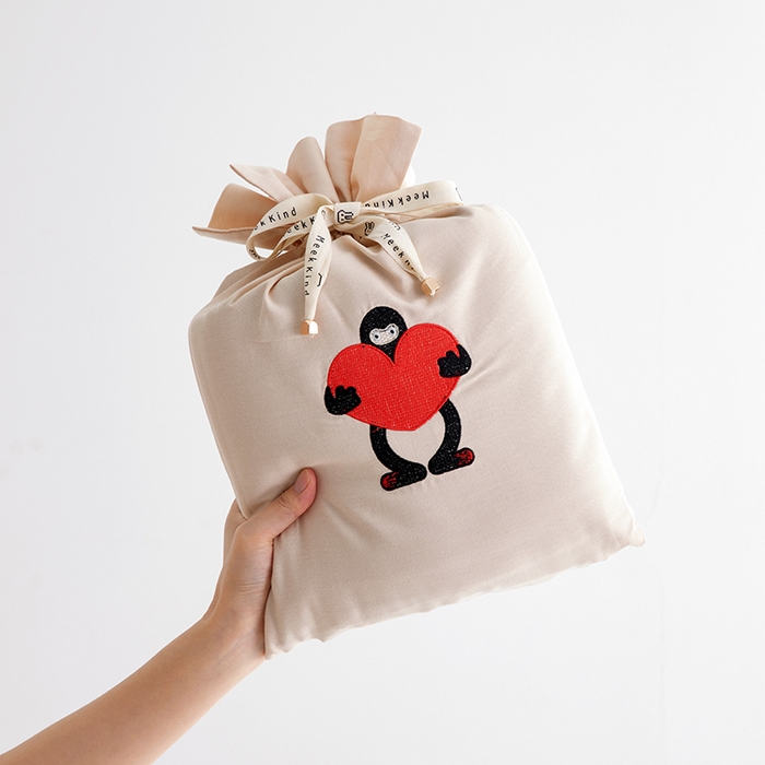 91家纺网 家纺一手货源 找家纺 沐珩家纺 2026新款糯感全棉定制正版卡通绣花大雁纹旅行酒店隔脏睡袋 爱心抱抱