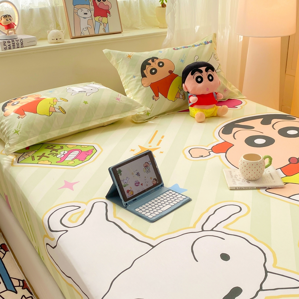 91家纺网 家纺一手货源 找家纺 博雅 2026新款蜡笔小新正版授权全棉纯棉大版床笠单件床笠单品单床笠 大版-学习蜡笔小新