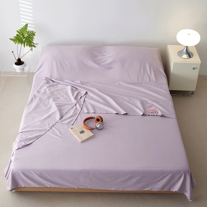 91家纺网 家纺一手货源 找家纺 沐珩家纺 2026新款糯感全棉定制正版卡通绣花大雁纹旅行酒店隔脏睡袋 蜜桃小兔