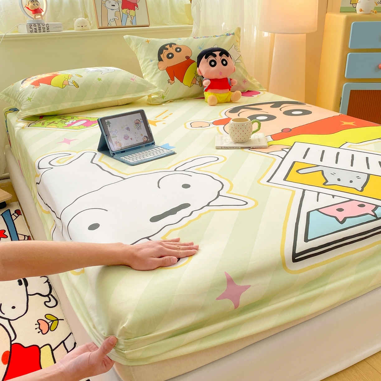 91家纺网 家纺一手货源 找家纺 博雅 2026新款蜡笔小新正版授权全棉纯棉大版床笠单件床笠单品单床笠 大版-学习蜡笔小新