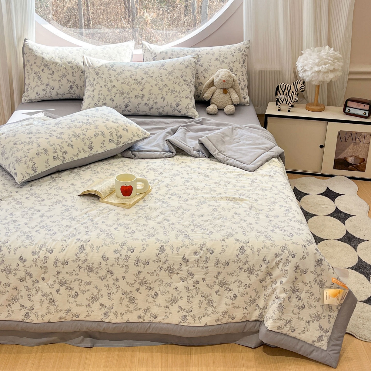 91家纺网 家纺一手货源 找家纺 （总）一加一 2026新款洛卡棉印花大豆夏被四件套