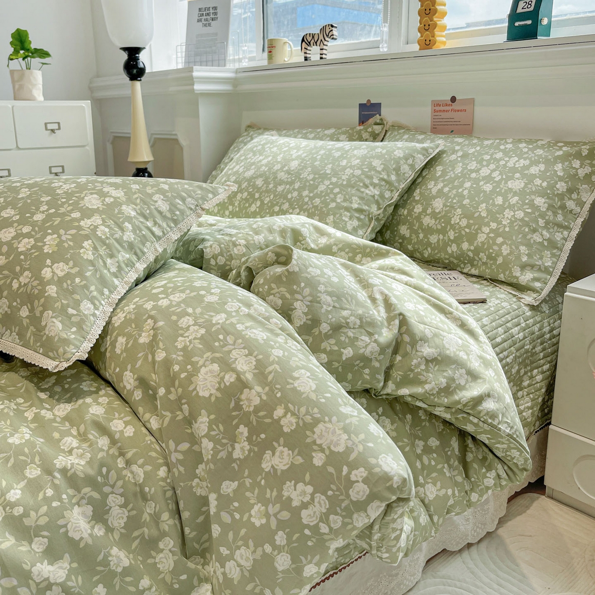 91家纺网 家纺一手货源 找家纺 娜朵家纺 2026新款全棉印花床盖四件套 海棠烟雨