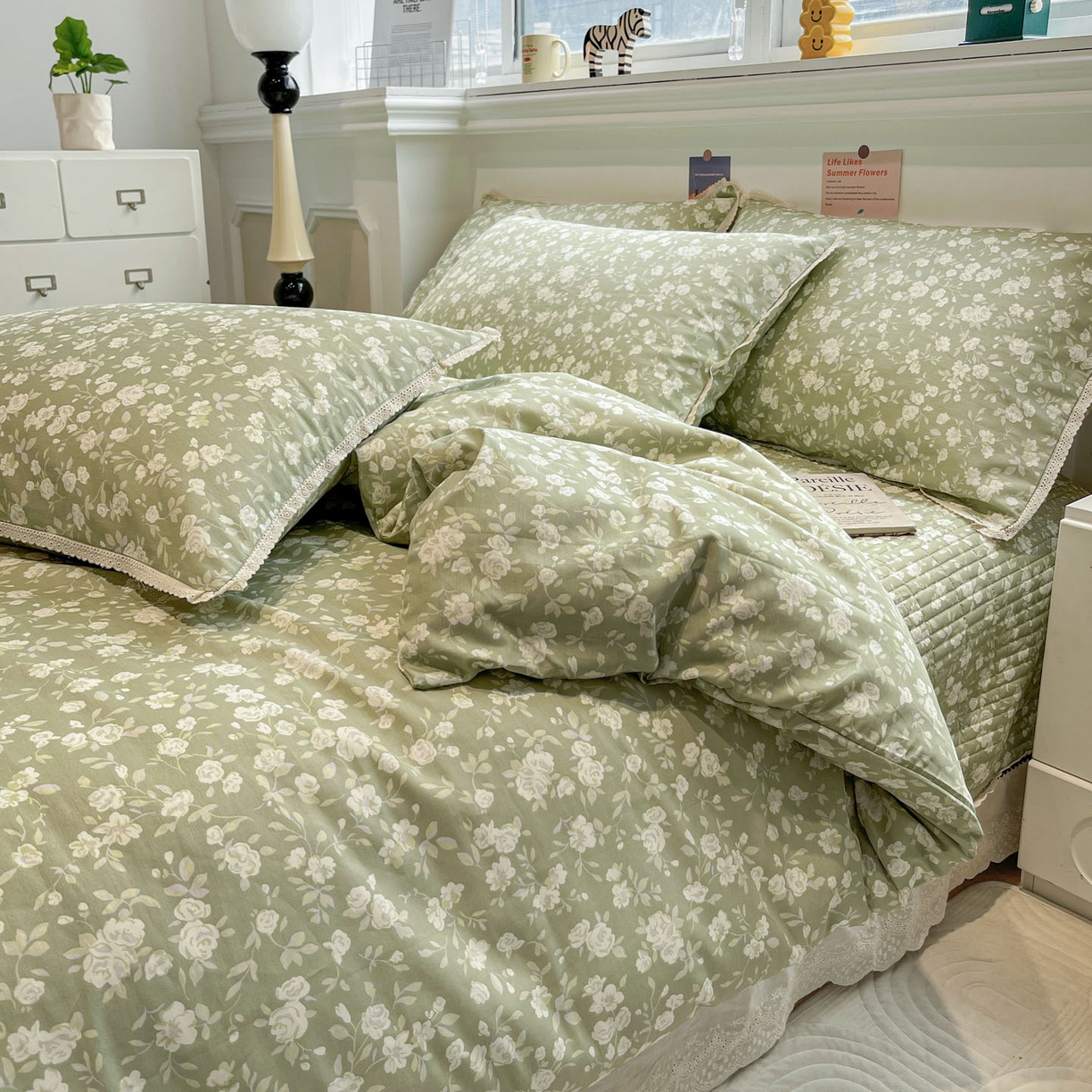 91家纺网 家纺一手货源 找家纺 娜朵家纺 2026新款全棉印花床盖四件套 海棠烟雨