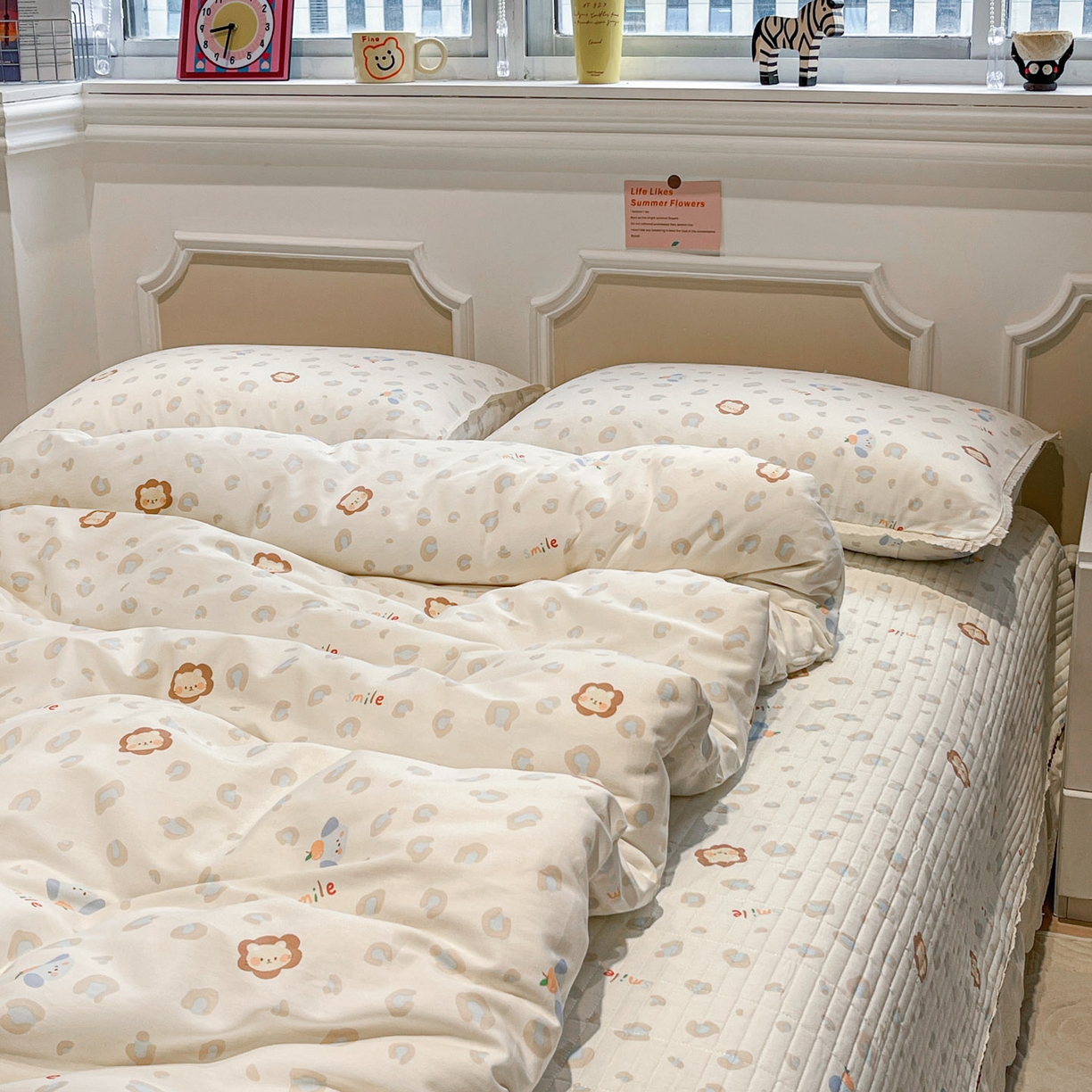 91家纺网 家纺一手货源 找家纺 娜朵家纺 2026新款全棉印花床盖四件套 缤纷乐园