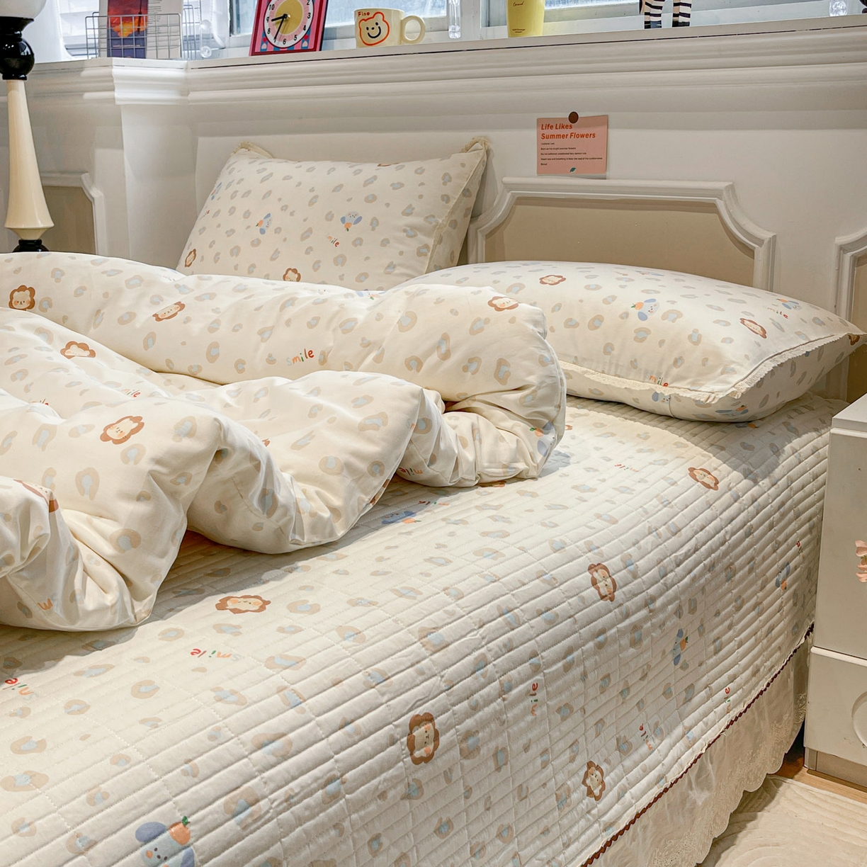 91家纺网 家纺一手货源 找家纺 娜朵家纺 2026新款全棉印花床盖四件套 缤纷乐园