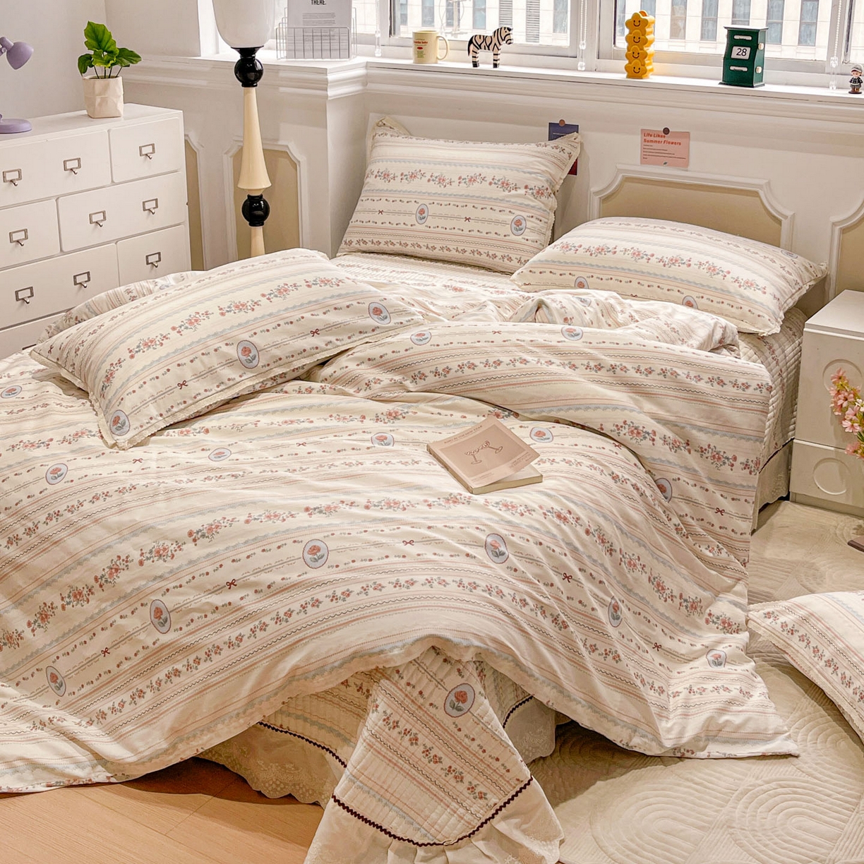 娜朵家纺 2026新款全棉印花床盖四件套 绚丽多姿