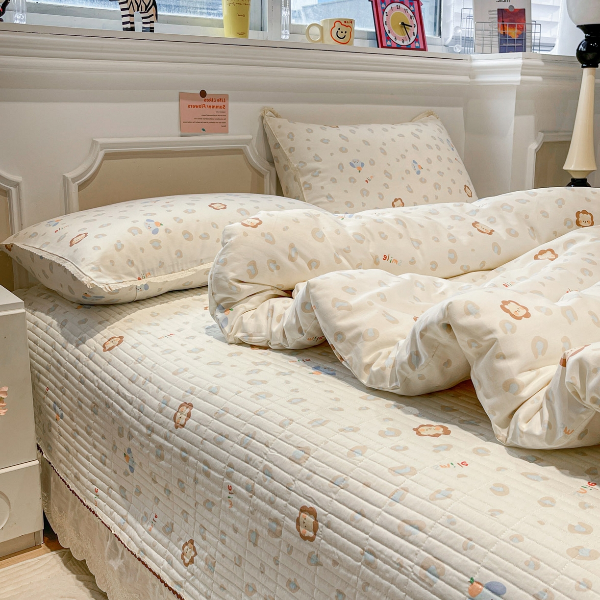 91家纺网 家纺一手货源 找家纺 娜朵家纺 2026新款全棉印花床盖四件套 缤纷乐园