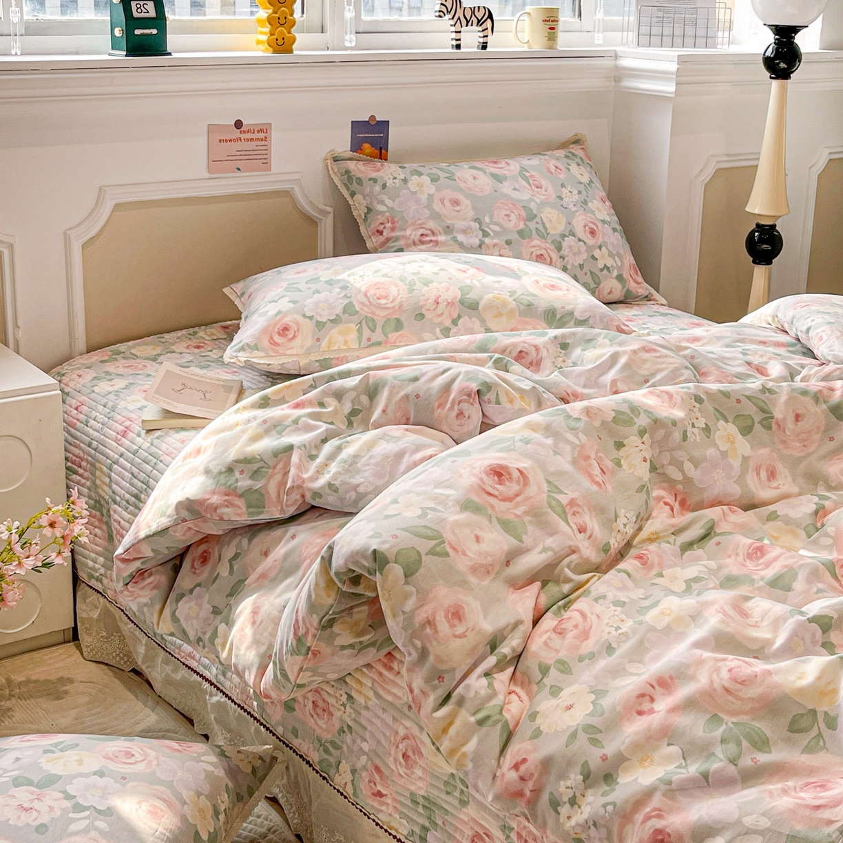 91家纺网 家纺一手货源 找家纺 娜朵家纺 2026新款全棉印花床盖四件套 花开朵朵