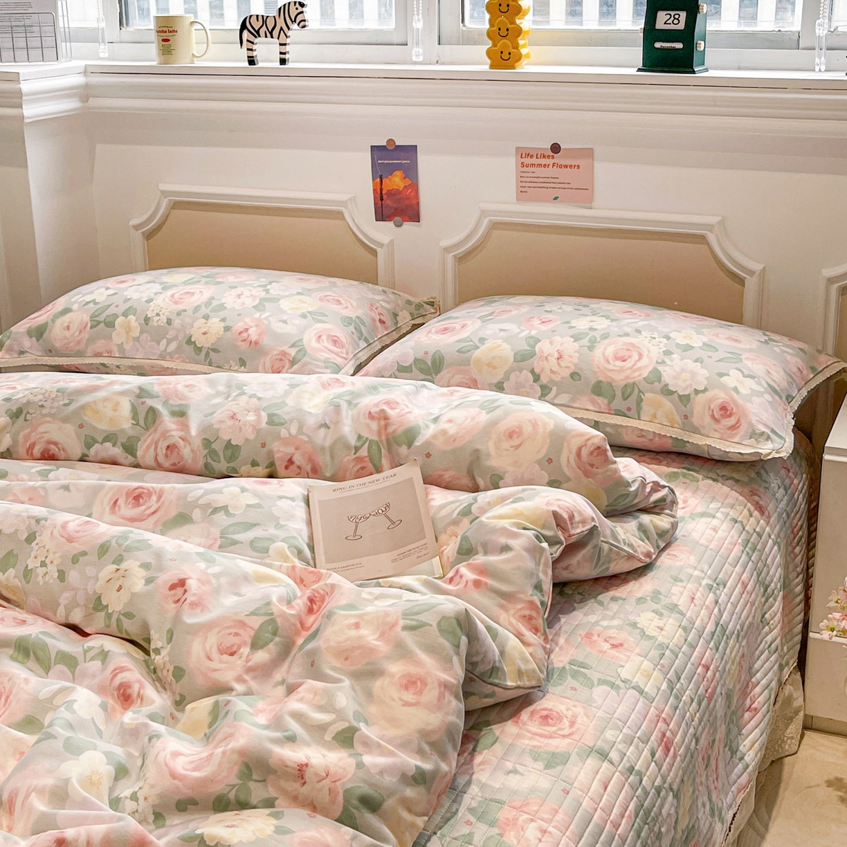 91家纺网 家纺一手货源 找家纺 娜朵家纺 2026新款全棉印花床盖四件套 花开朵朵