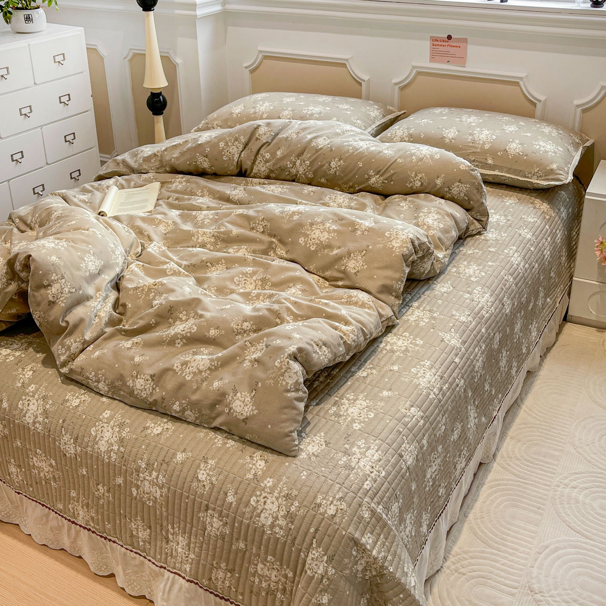 91家纺网 家纺一手货源 找家纺 娜朵家纺 2026新款全棉印花床盖四件套 唐顿庄园