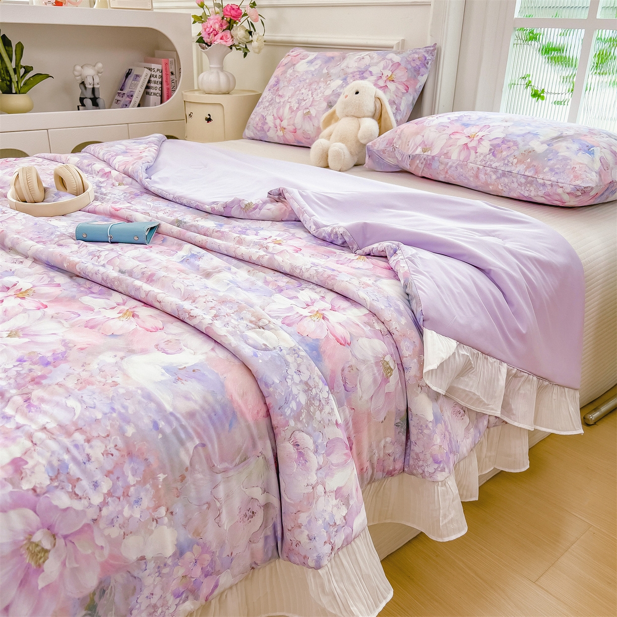 91家纺网 家纺一手货源 找家纺 （总）兄弟坊 2026春夏新款小清新凉感韩版花边夏被夏凉被午睡被空调被