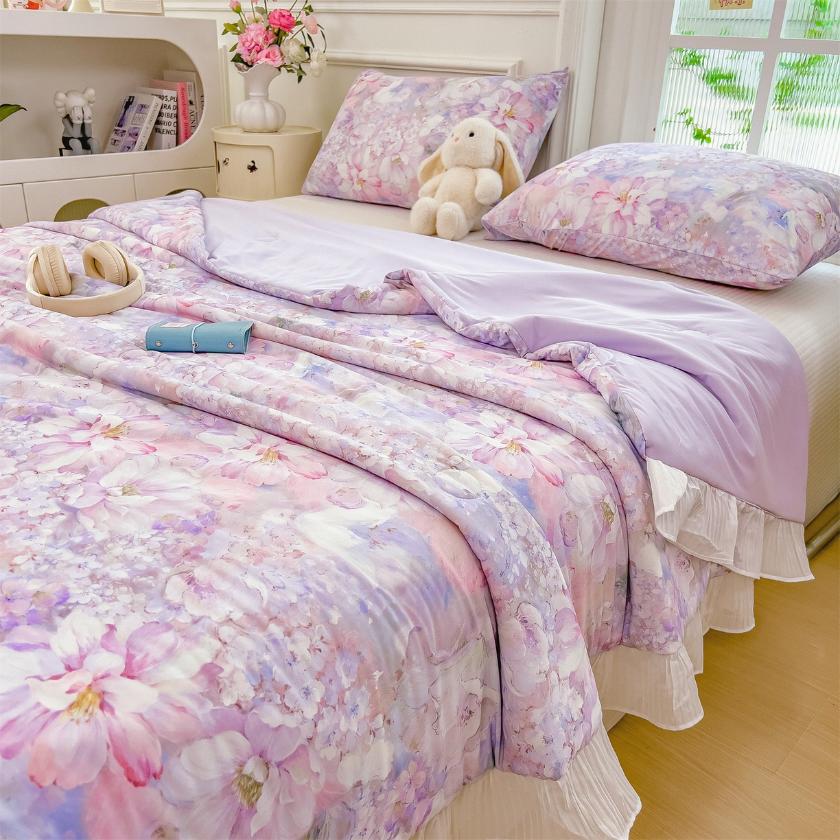 91家纺网 家纺一手货源 找家纺 （总）兄弟坊 2026春夏新款小清新凉感韩版花边夏被夏凉被午睡被空调被