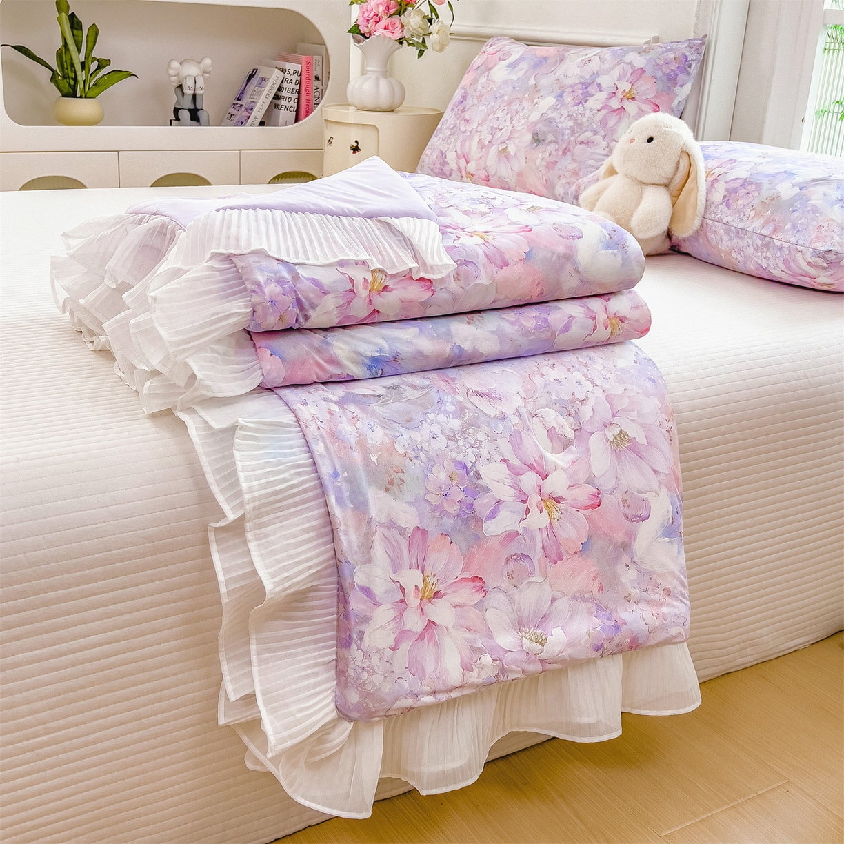 91家纺网 家纺一手货源 找家纺 （总）兄弟坊 2026春夏新款小清新凉感韩版花边夏被夏凉被午睡被空调被