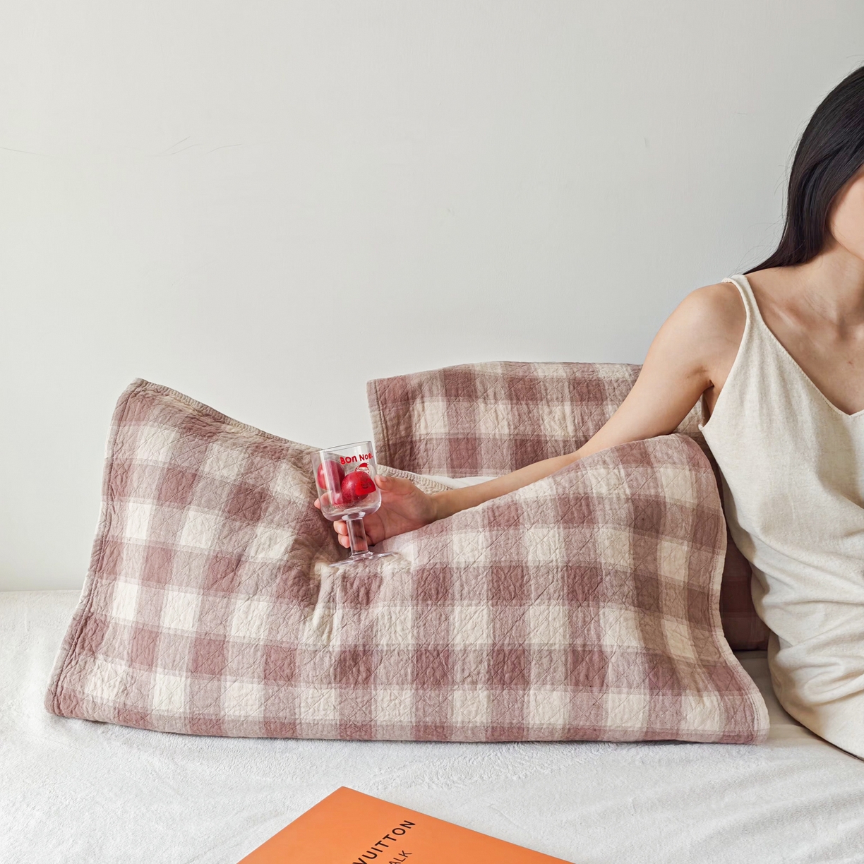 （总）沐瑟家纺 2026新款格子款枕巾垫巾