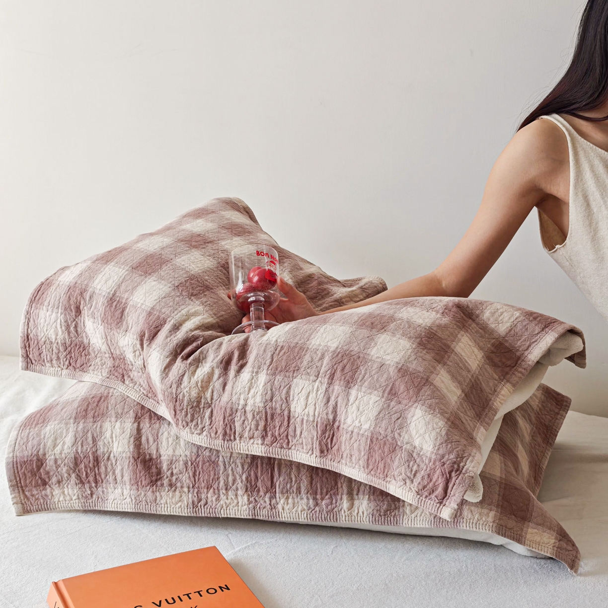 91家纺网 家纺一手货源 找家纺 （总）沐瑟家纺 2026新款格子款枕巾垫巾